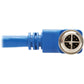 2M CAT6A BLUE M/M SHIELDED M12 X-CODE RIGHT-ANGLE ETHERN CABLE