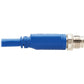 5M ETHERN CABLE SHIELDED BLUE M12 X-CODE CAT6A RIGHT-ANGLE M/M