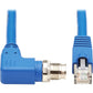 1M CAT6A BLUE M/M SHIELDED M12 X-CODE RIGHT-ANGLE RJ45 ETHERN CBL