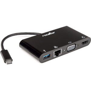 USB-C MULTIPORT ADAPTER - BLACK HDMI 4K/ VGA/GBE/USB 3.0PORT FEMALE