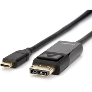 3FT USB-C TO DISPLAYPORT CABLE SUPPORTS 4K 60HZ-GOLD PLATED-BLACK