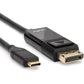 3FT USB-C TO DISPLAYPORT CABLE SUPPORTS 4K 60HZ-GOLD PLATED-BLACK