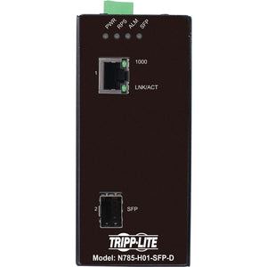 HARDENED COPPER TO FIBER MEDIA CONVERTER RJ45/SFP DC POWER