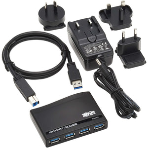 USB-A MINI HUB 4-PORT USB 3.2 GEN 1 W/ INTERNATIONAL ADAPTERS