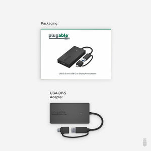 PLUGABLE USB3 USBC - DP ADAPTER USBC DISPLAYPORT GRAPHICS ADAPTER