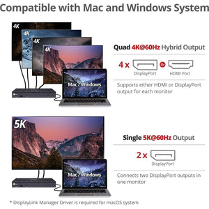 USB-C QUAD HYBRID 4K DOCKING USB-C QUAD 4K VIDEO DOCKING WITH PD