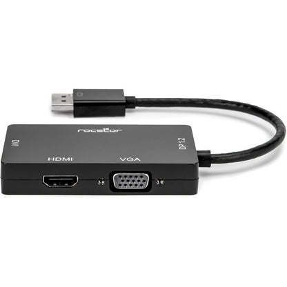 ROCSTOR 3-IN-1 DISPLAYPORT ADAP TO HDMI VGA DVI CONVERTER -BLACK