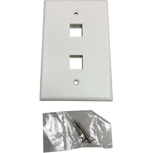 SAFE-IT WALL PLATE SINGLE-GANG 2-PORT ANTIBACTERIAL IVORY MATTE