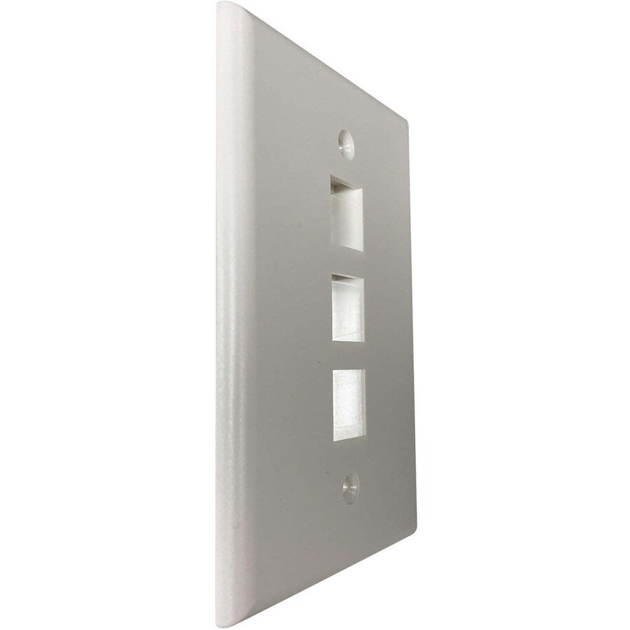 SAFE-IT WALL PLATE SINGLE-GANG 3-PORT ANTIBACTERIAL IVORY MATTE