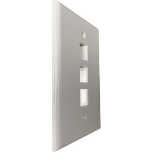 SAFE-IT WALL PLATE SINGLE-GANG 3-PORT ANTIBACTERIAL IVORY MATTE