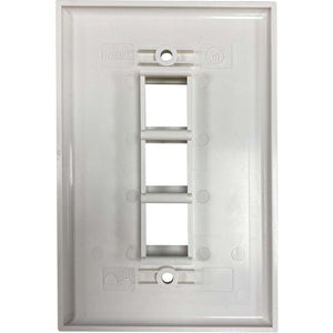 SAFE-IT WALL PLATE SINGLE-GANG 3-PORT ANTIBACTERIAL IVORY MATTE