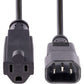 3FT COMPUTER POWER CORD C14 TO NEMA 5-15R AC POWER EXTENSION CABLE