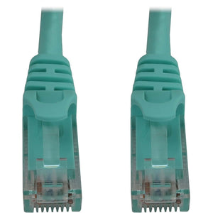 15FT CAT6A ENET CABLE SNAGLESS MOLDED UTP 10G POE M/M AQUA