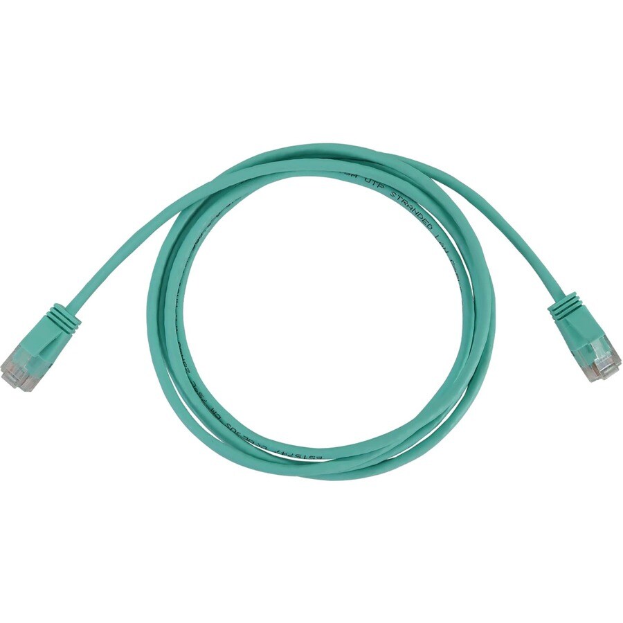 5FT CAT6A ENET CABLE SNAGLESS MOLDED SLIM 10G POE M/M AQUA