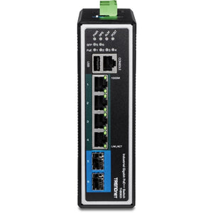 6-PORT INDUSTRIAL GIGABIT SW MANAGED POE+ DIN-RAIL SWITCH