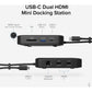 PLUGABLE USB-C DUAL HDMI DOCK 7 PORT USB-C HUB DUAL HDMI DOCK