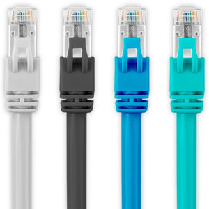 3FT CAT6A CABLE - SNAGLESS-AQUA SHIELDED ETHERNET CABLE