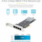 4-PORT 2.5G PCIE NETWORK CARD - QUAD NBASE-T ETHERNET CARD