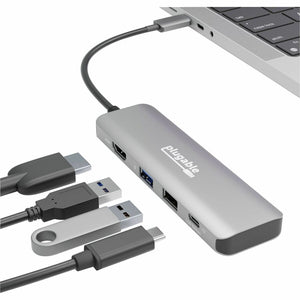 PLUGABLE USB-C 4-IN-1 HUB HDMI USB-C 4-IN-1 HUB 100W PASS-THROUGH