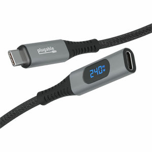 PLUGABLE USB-C EXTENSION CABLE EXTENSION CABLE W 240W POWER METER