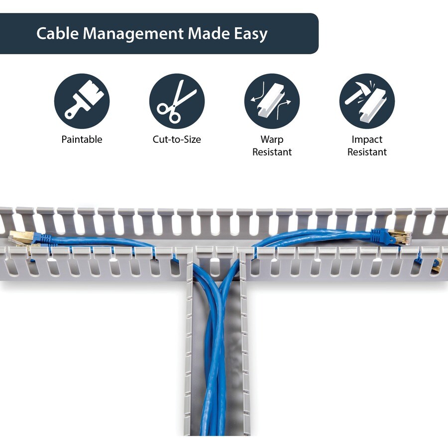 2X2IN OPEN SLOT CABLE RACEWAY DUCT W/ COVER CABLE MANAGEMENT