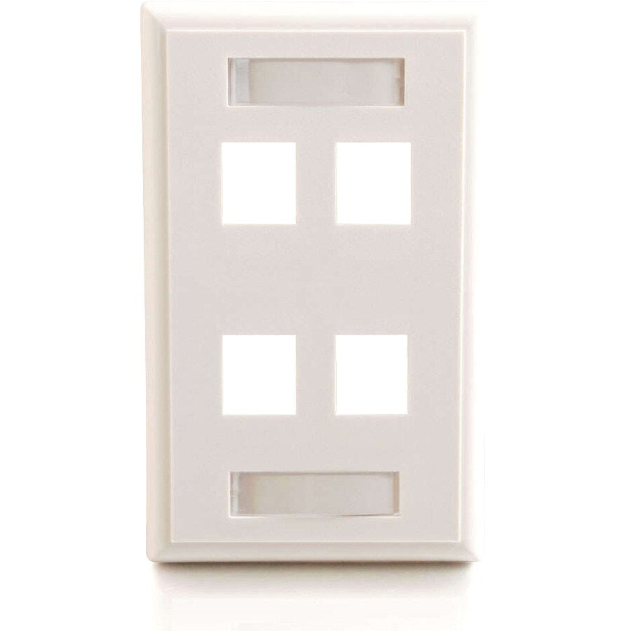 4PORT KEYSTONE WALLPLATE WHT