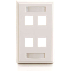 4PORT KEYSTONE WALLPLATE WHT