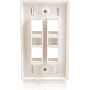 4PORT KEYSTONE WALLPLATE WHT