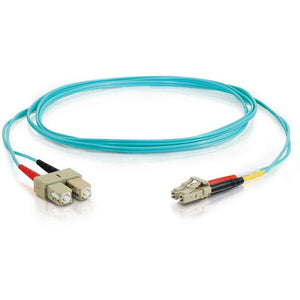 1M FIBER MMF LC/SC 50/125 DUPLEX AQUA PATCH CORD 10GB