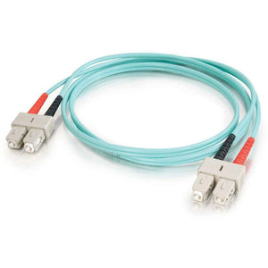 1M FIBER OPTIC MMF SC/SC 10GB 50/125 DUPLEX PVC AQUA CABLE